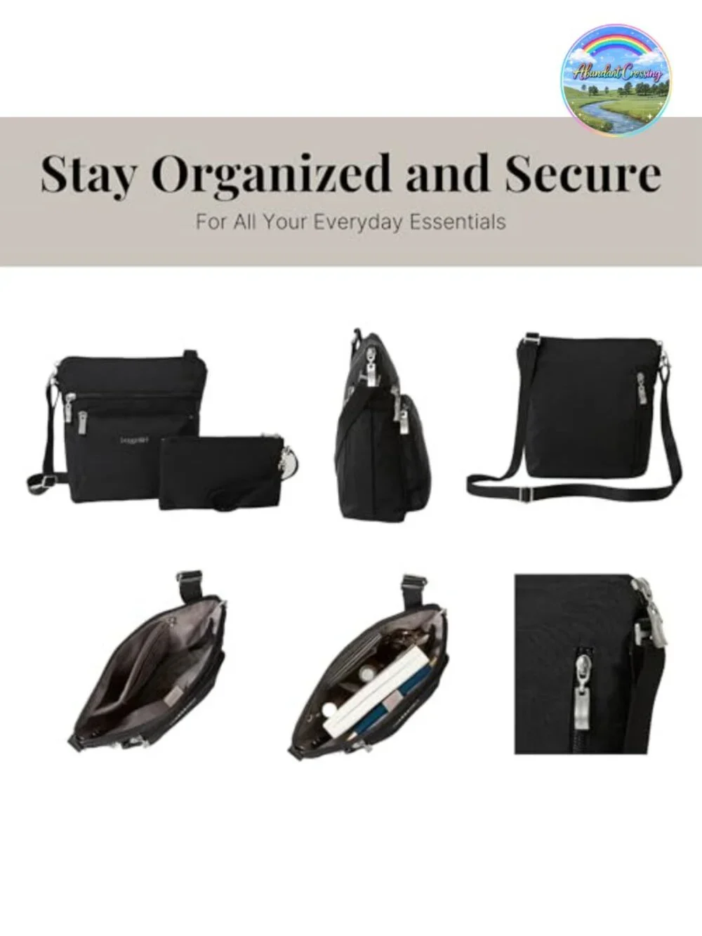 Baggallini Pocket Crossbody Bag for Women Travel Purse RFID